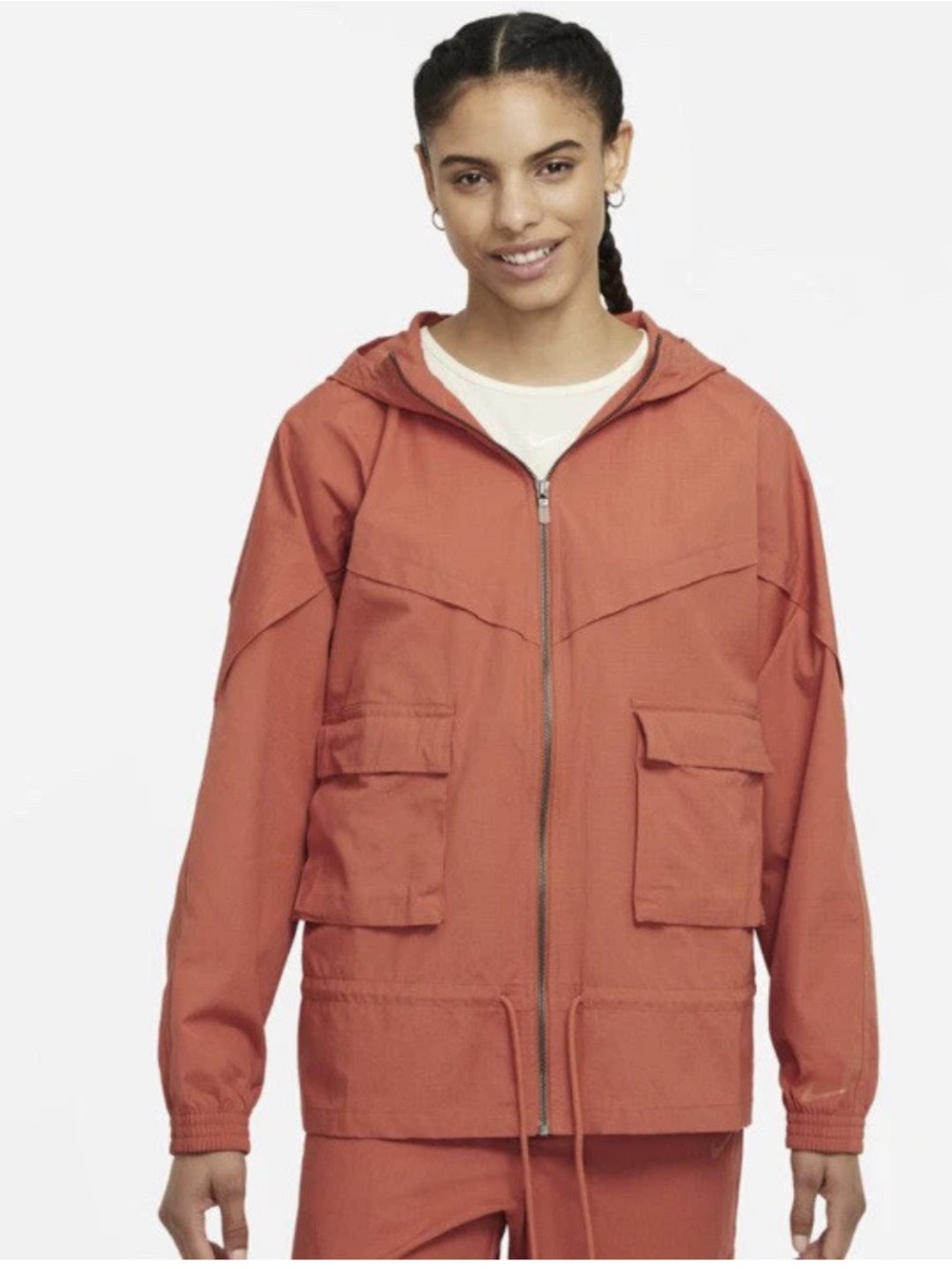 Nike Sportswear Icon Clash orange ripstop oversized jacket medium